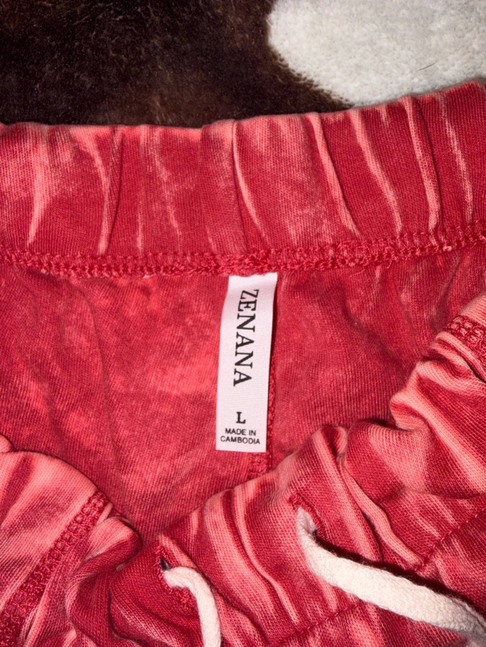 ZENANA Red Tie-Dye Lounge Shorts